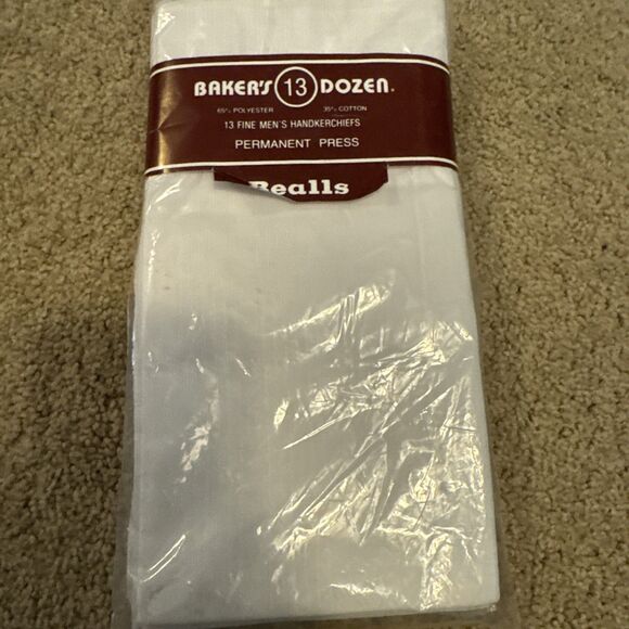 Other - Vintage 8 NOS Fine Mens Handkerchiefs Perm Press 65% Polyester 35% Cotton White